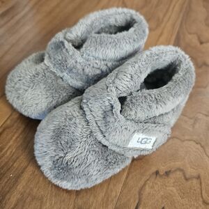 UGG Gray Fuzzy Baby Booties